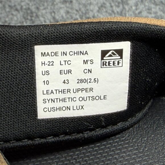 Reef Cushion Lux Sandals Men's 10 Brown Leather Comfort Casual Thong Flip Flops - Picture 9 of 9